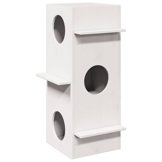 Kattmöbel Katthus Vit 43x43x90 cm massiv furu