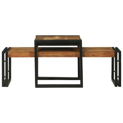 Soffbord Brun 2 pcs 48 x 40 x 40 cm massivt akacia