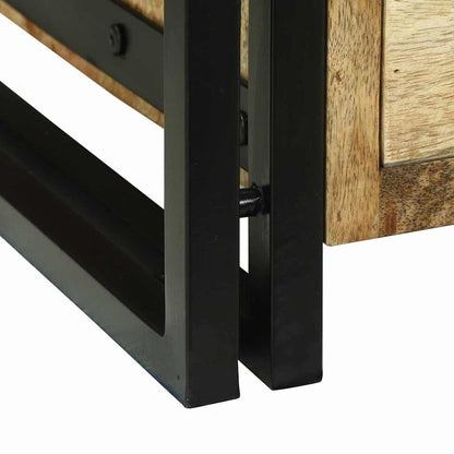 Soffbord Trä med låda Brun 90 x 50 x 38 cm Massivt grovt mangoträ