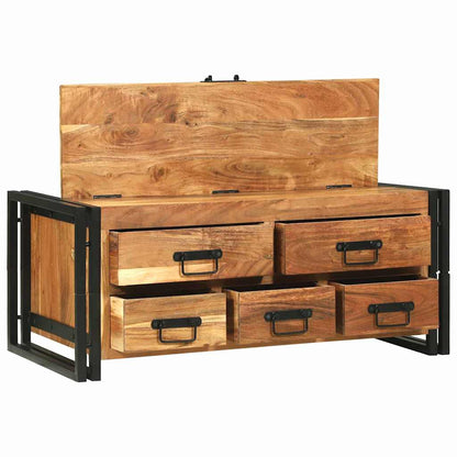 Soffbord Trä med låda Brun 90 x 50 x 38 cm massivt akacia