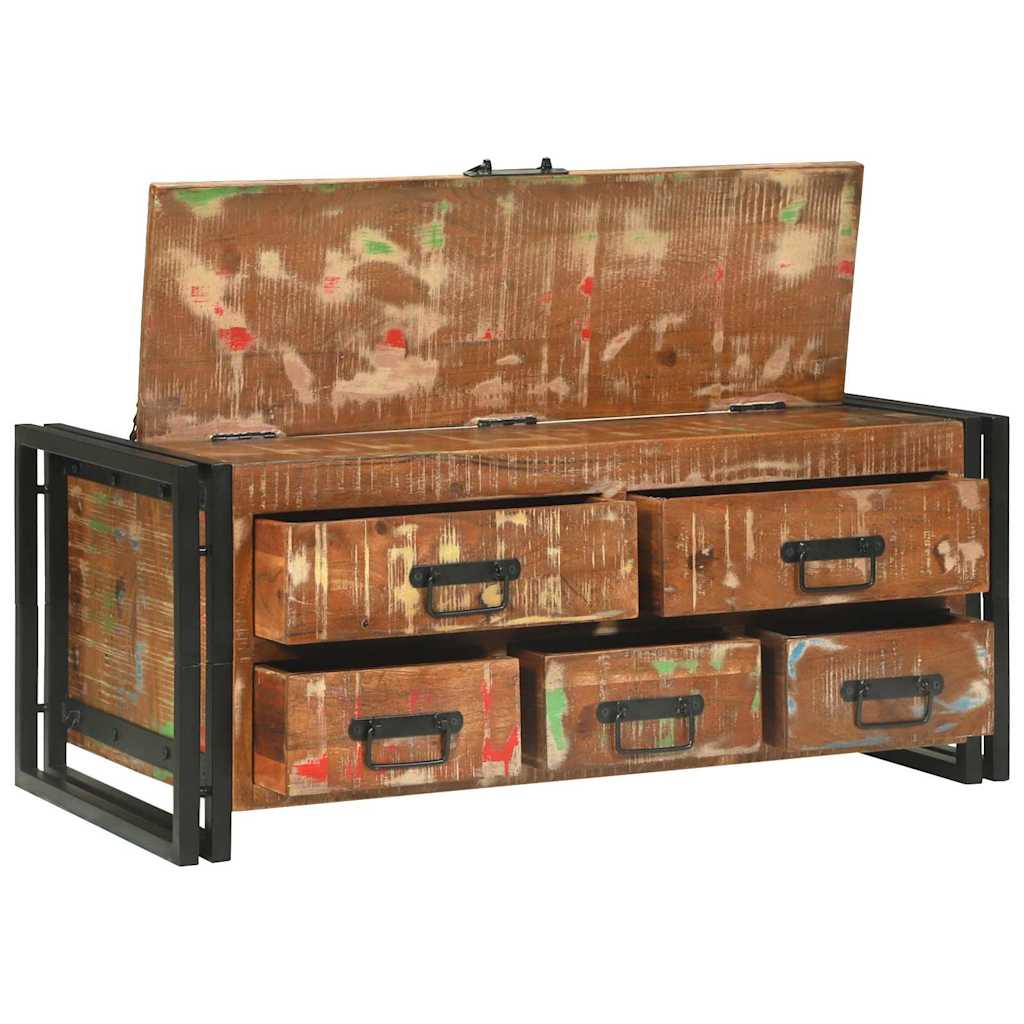 Soffbord Brun med låda 90 x 50 x 38 cm massivt återvunnet trä