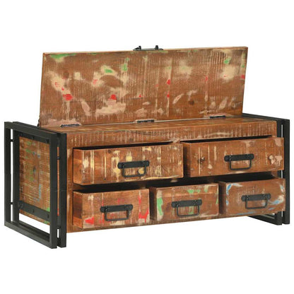 Soffbord Brun med låda 90 x 50 x 38 cm massivt återvunnet trä