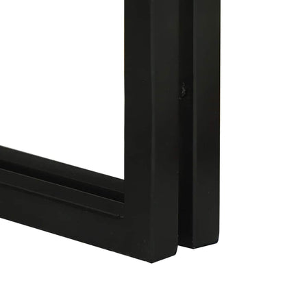 Soffbord Trä 3 pcs Brun och Svart Solid akaciaträd och en metall