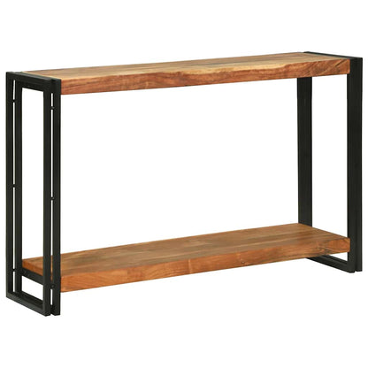 Avlastningsbord Konsollbord Brun med hylla 120 x 33 x 75 cm massivt akacia