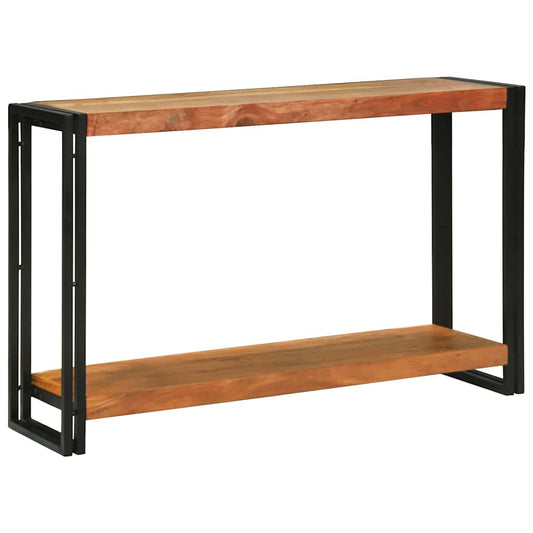 Avlastningsbord Konsollbord Brun med hylla 120 x 33 x 75 cm massivt akacia