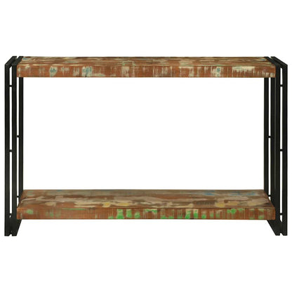 Avlastningsbord Konsollbord Trä med hylla 120 x 33 x 75 cm massivt återvunnet trä