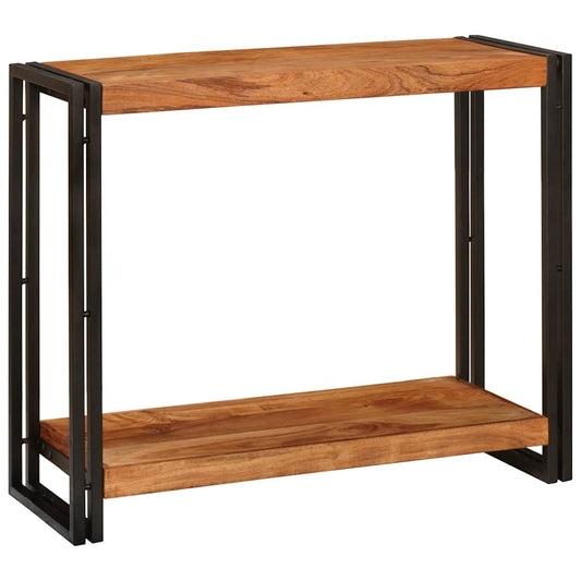Avlastningsbord Konsollbord Brun med hylla 90 x 33 x 75 cm massivt akacia