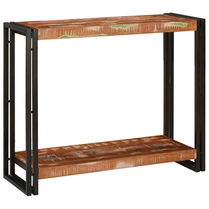 Avlastningsbord Konsollbord Trä med hylla 90 x 33 x 75 cm massivt återvunnet trä