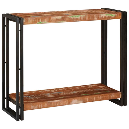Avlastningsbord Konsollbord Trä med hylla 90 x 33 x 75 cm massivt återvunnet trä