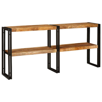 Avlastningsbord Konsollbord Trä med hylla Brun 160 x 33 x 75 cm massivt mangoträ