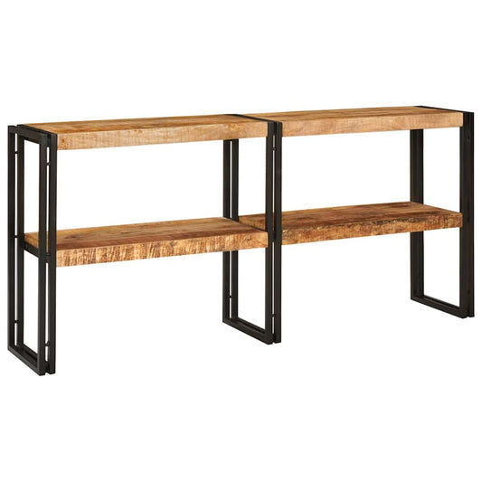 Avlastningsbord Konsollbord Trä med hylla Brun 160 x 33 x 75 cm massivt mangoträ