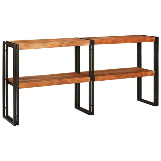 Avlastningsbord Konsollbord Trä med hylla Brun 160 x 33 x 75 cm massivt akacia