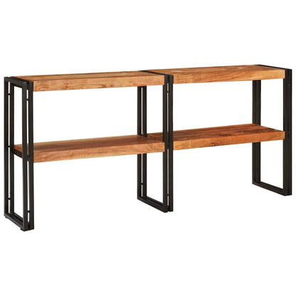 Avlastningsbord Konsollbord Trä med hylla Brun 160 x 33 x 75 cm massivt akacia