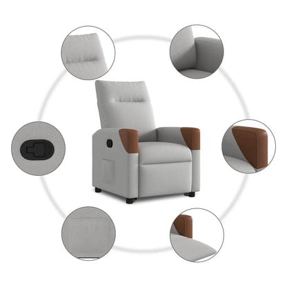 Fåtölj Grå Reclinerfåtölj med uppresningshjälp molngrå tyg