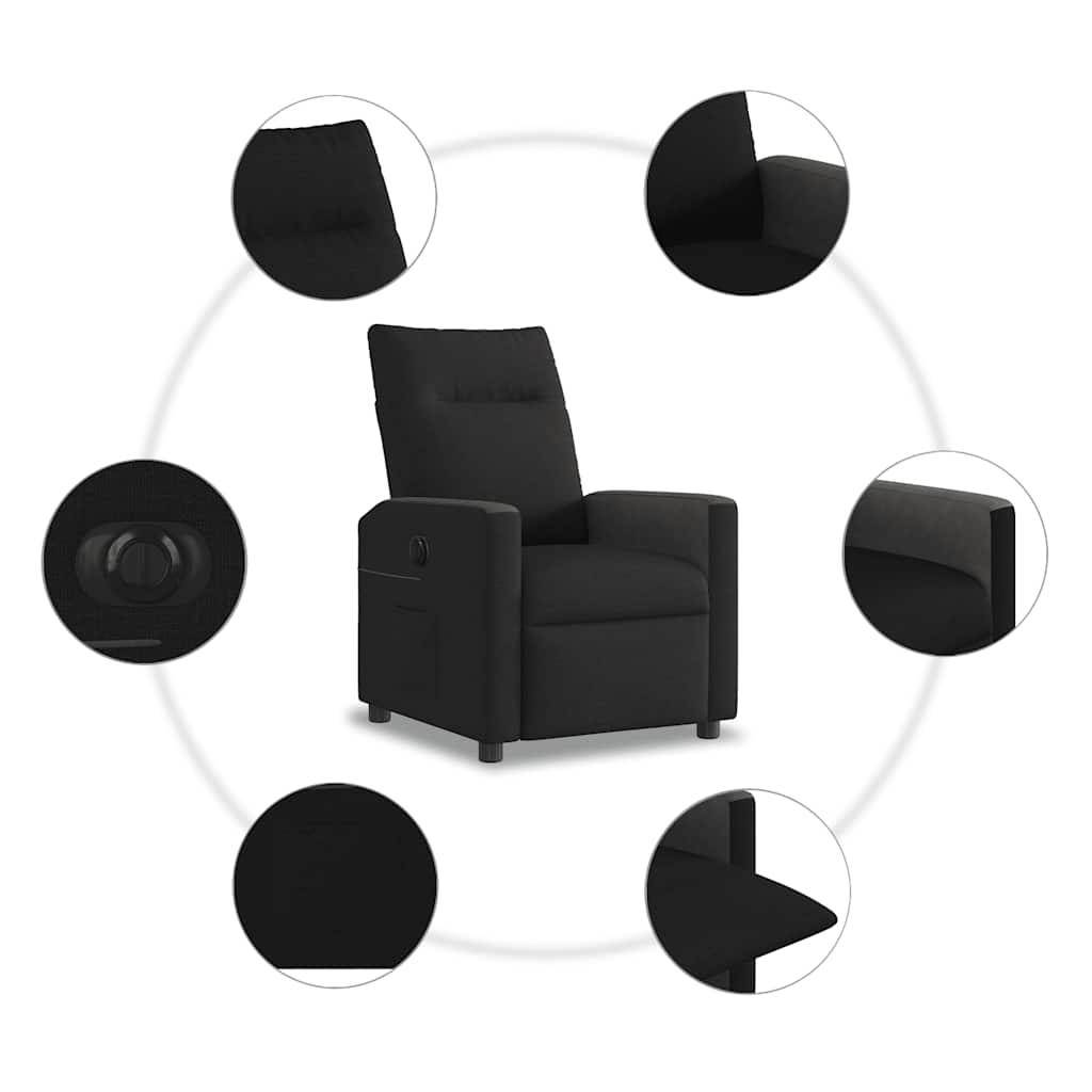 Elektrisk Fåtölj Svart Reclinerfåtölj tyg