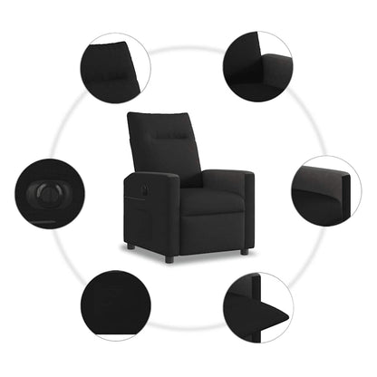 Elektrisk Fåtölj Svart Reclinerfåtölj tyg