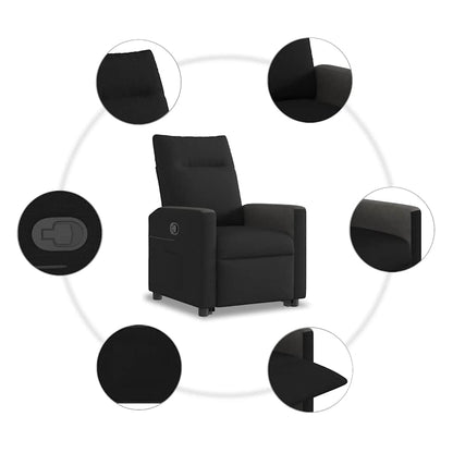 Fåtölj Svart Reclinerfåtölj med uppresningshjälp tyg