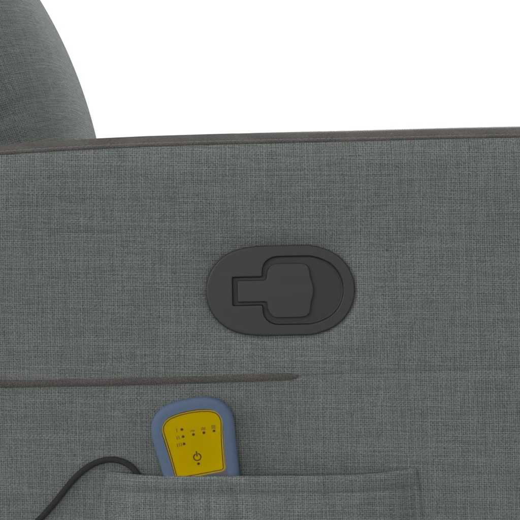 Elektrisk Massagefåtölj Mörkgrå med uppresningshjälp tyg