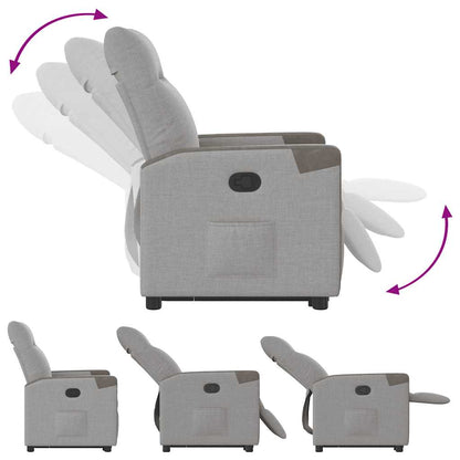 Fåtölj Grå Reclinerfåtölj med uppresningshjälp molngrå tyg