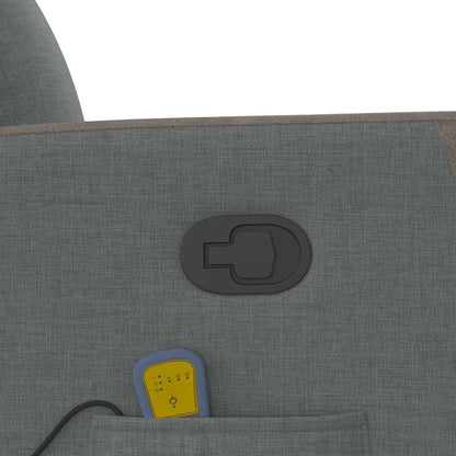 Elektrisk Massagefåtölj Mörkgrå med uppresningshjälp tyg