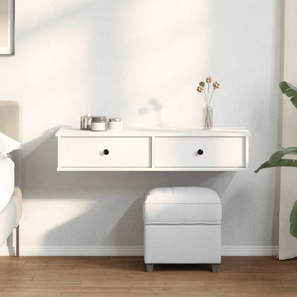 Vägghylla Vit med lådor 100x37,5x19 cm