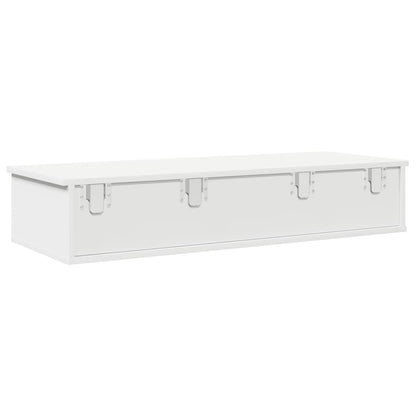 Vägghylla Vit med lådor 100x37,5x19 cm