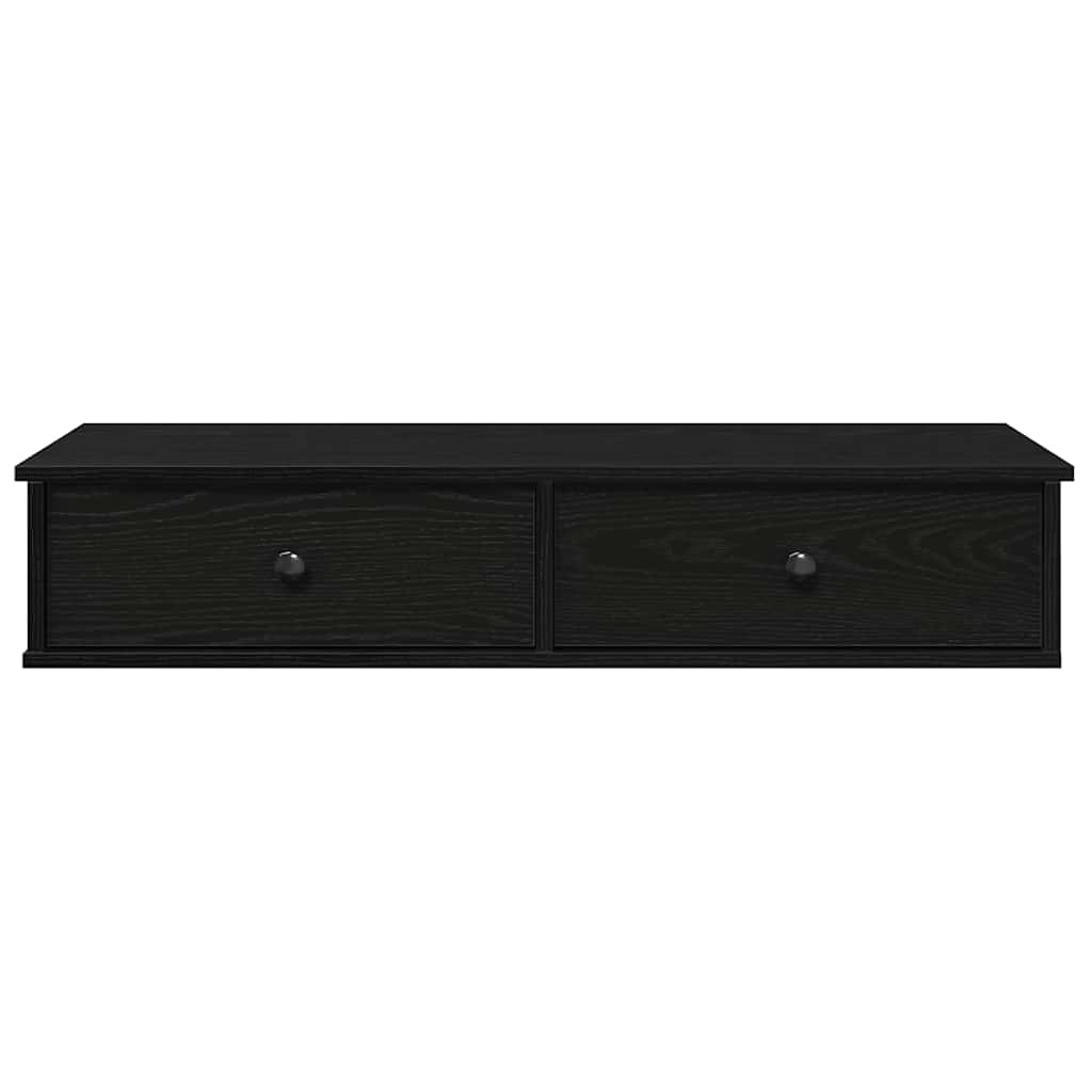 Vägghylla Svart med lådor 100x37,5x19 cm