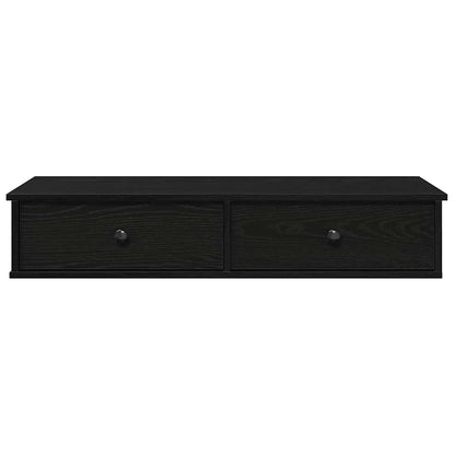 Vägghylla Svart med lådor 100x37,5x19 cm