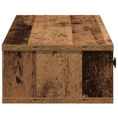 Vägghylla Åldrat Trä med lådor 100x37,5x19 cm