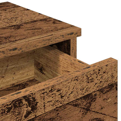 Vägghylla Åldrat Trä med lådor 100x37,5x19 cm