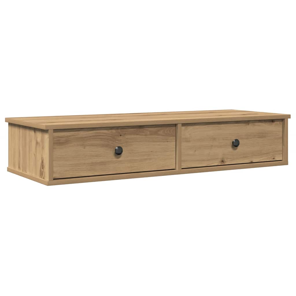 Vägghylla Artisan Ek med lådor 100x37,5x19 cm