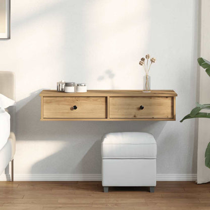 Vägghylla Artisan Ek med lådor 100x37,5x19 cm