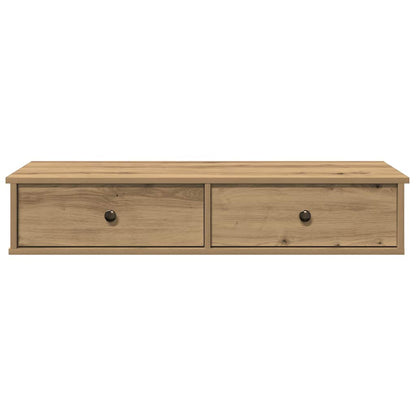 Vägghylla Artisan Ek med lådor 100x37,5x19 cm