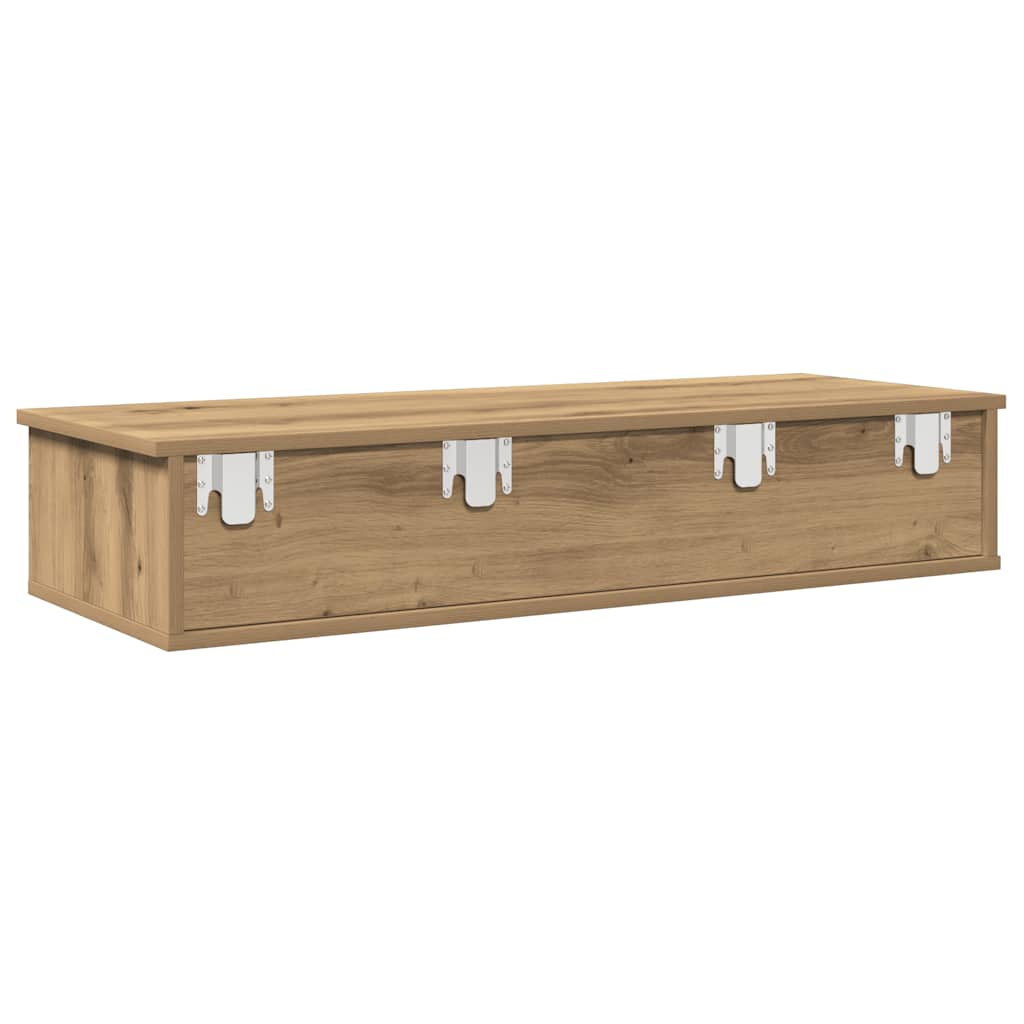 Vägghylla Artisan Ek med lådor 100x37,5x19 cm