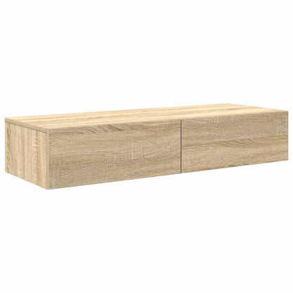 Vägghylla Sonoma Ek med lådor 100x36x19 cm