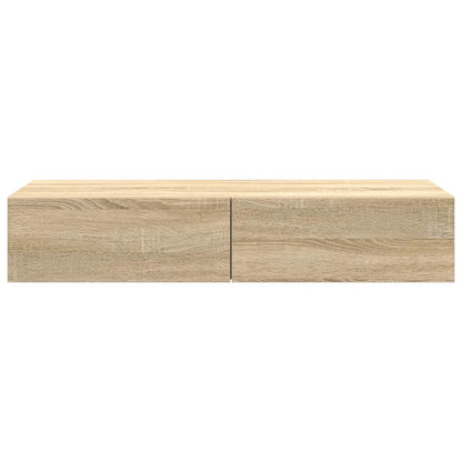 Vägghylla Sonoma Ek med lådor 100x36x19 cm