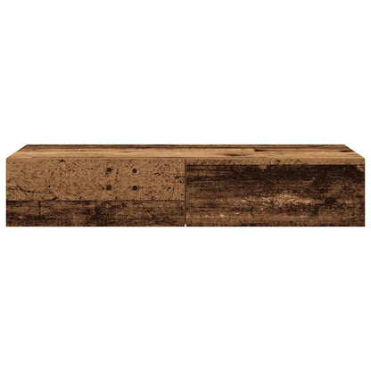 Vägghylla Åldrat Trä med lådor Åldrat Trä 100x36x19 cm
