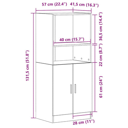 Skåp Vit 57x41,5x131,5 cm