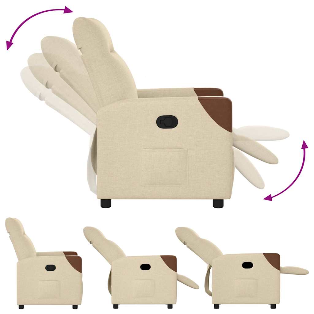 Fåtölj Gräddvit Reclinerfåtölj tyg