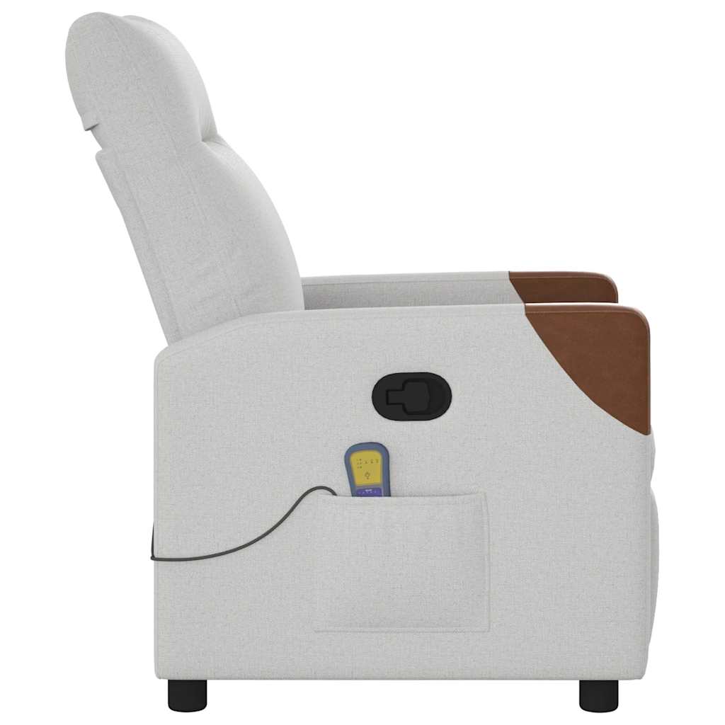 Elektrisk Massagefåtölj Ljusgrå tyg