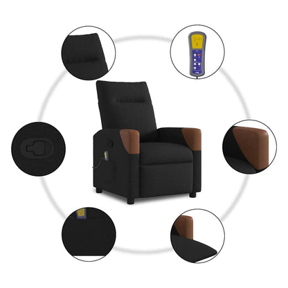 Elektrisk Massagefåtölj Svart tyg
