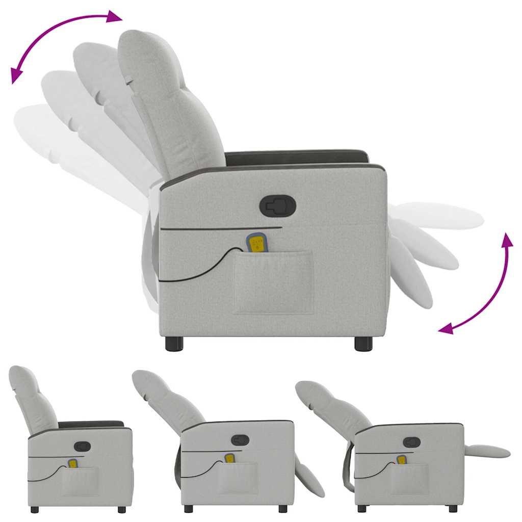 Elektrisk Massagefåtölj Ljusgrå tyg