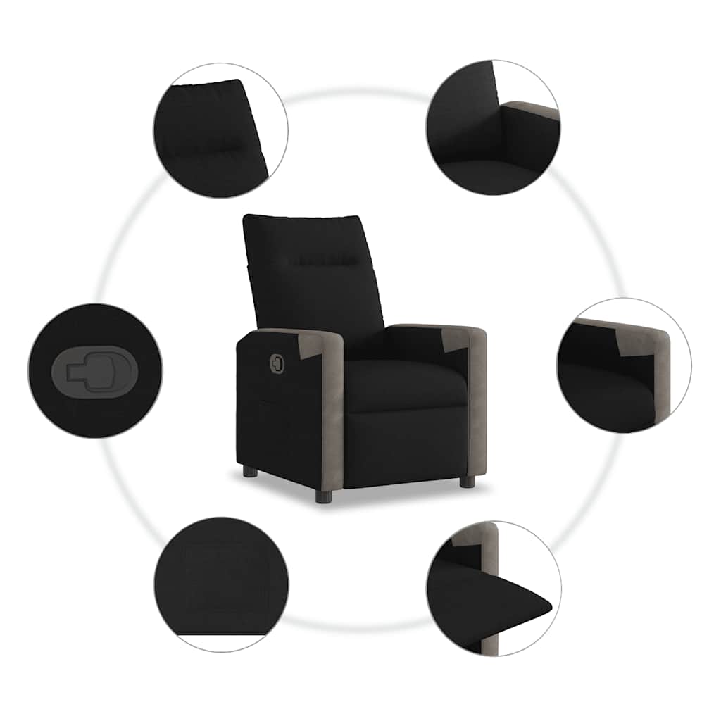 Fåtölj Svart Reclinerfåtölj tyg