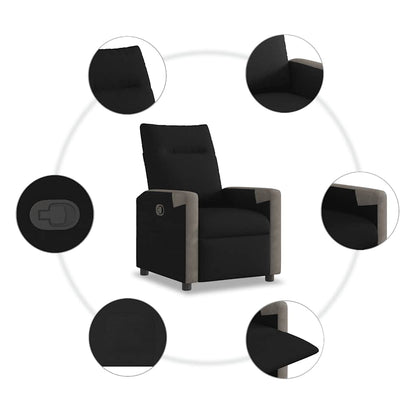 Fåtölj Svart Reclinerfåtölj tyg