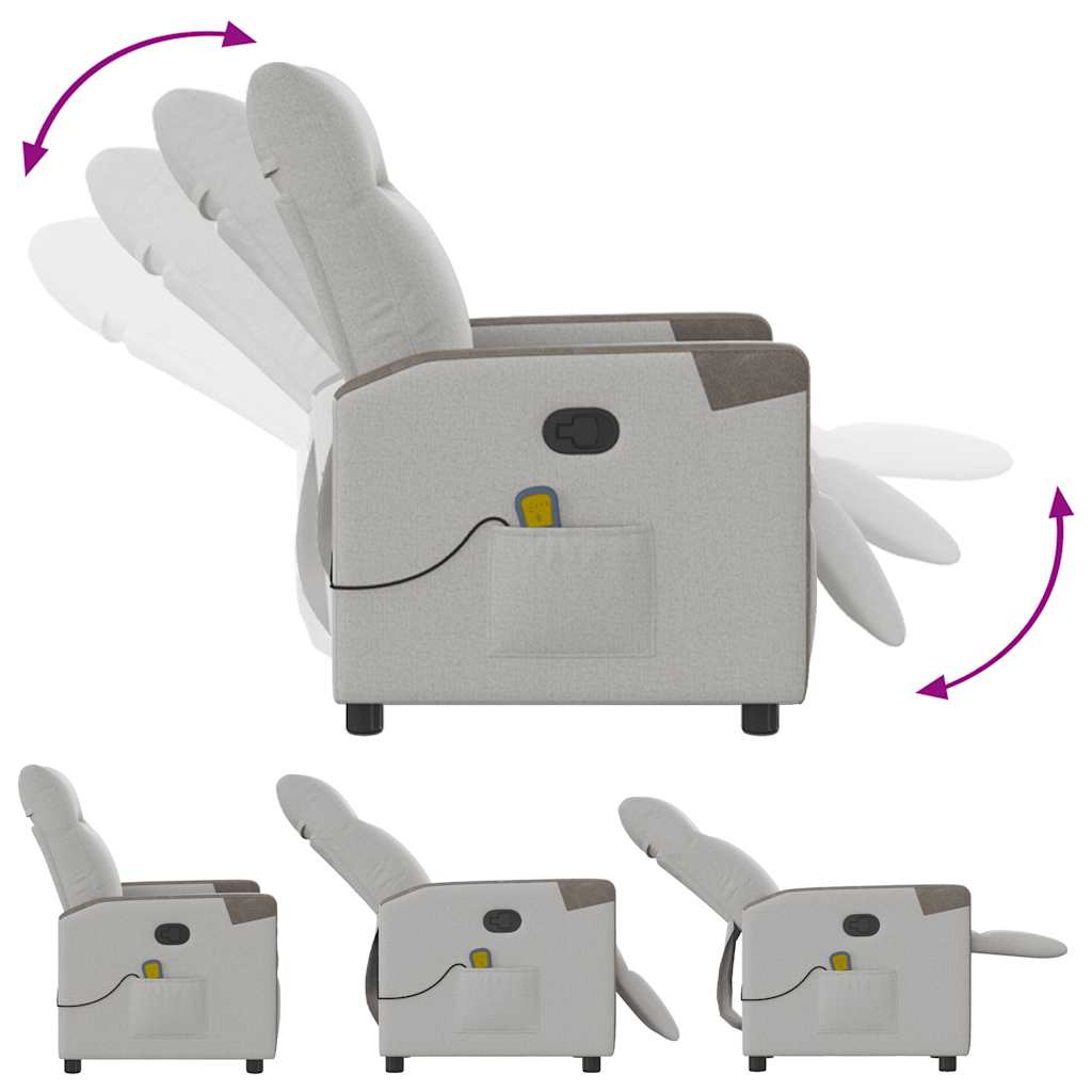 Elektrisk Massagefåtölj Ljusgrå tyg