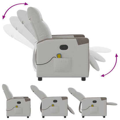 Elektrisk Massagefåtölj Ljusgrå tyg