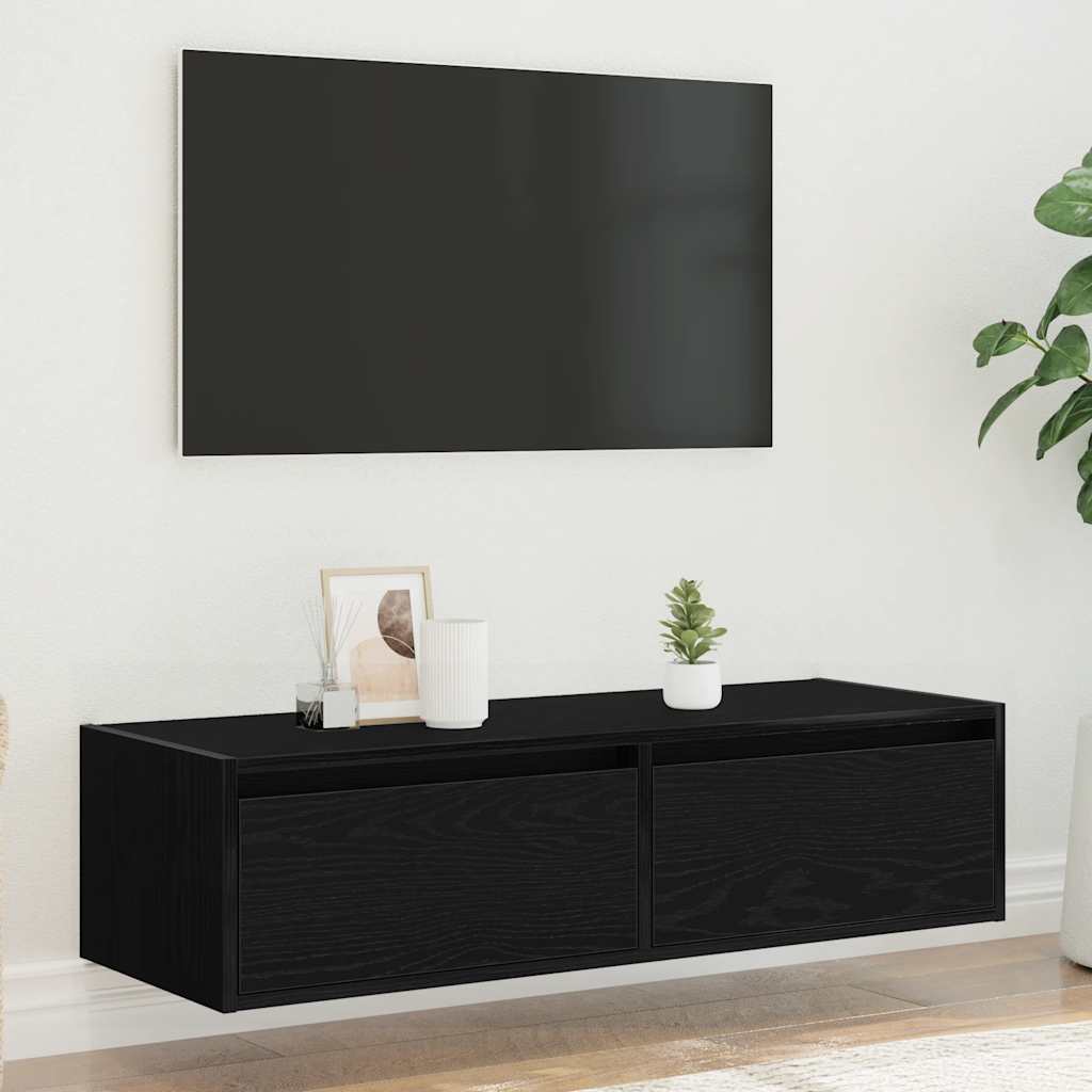 TV-Möbel Svart TV-Bänk LED 100X35,5x25 cm