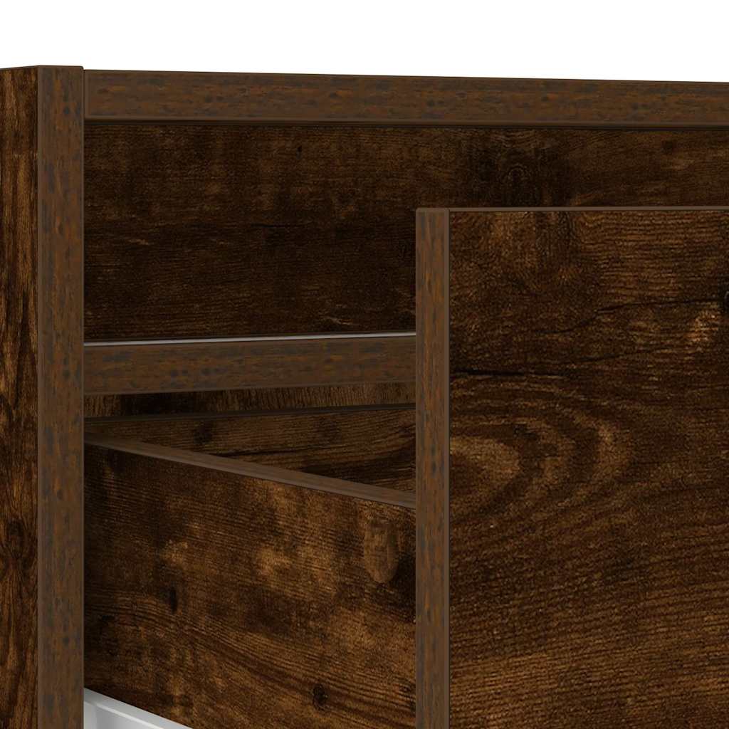 TV-Möbel Rökfärgad Ek TV-Bänk LED 100X35,5x25 cm