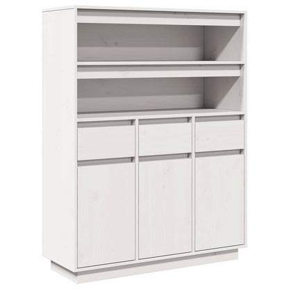 Skåp Vit 89x34x116,5 cm massiv furu