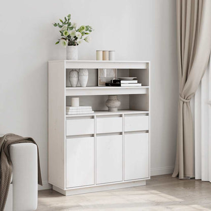 Skåp Vit 89x34x116,5 cm massiv furu